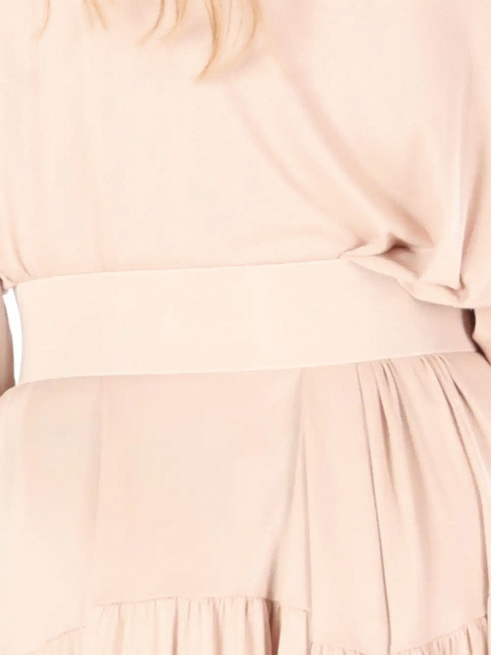 Montana - Beige brett bälte med guldspänne